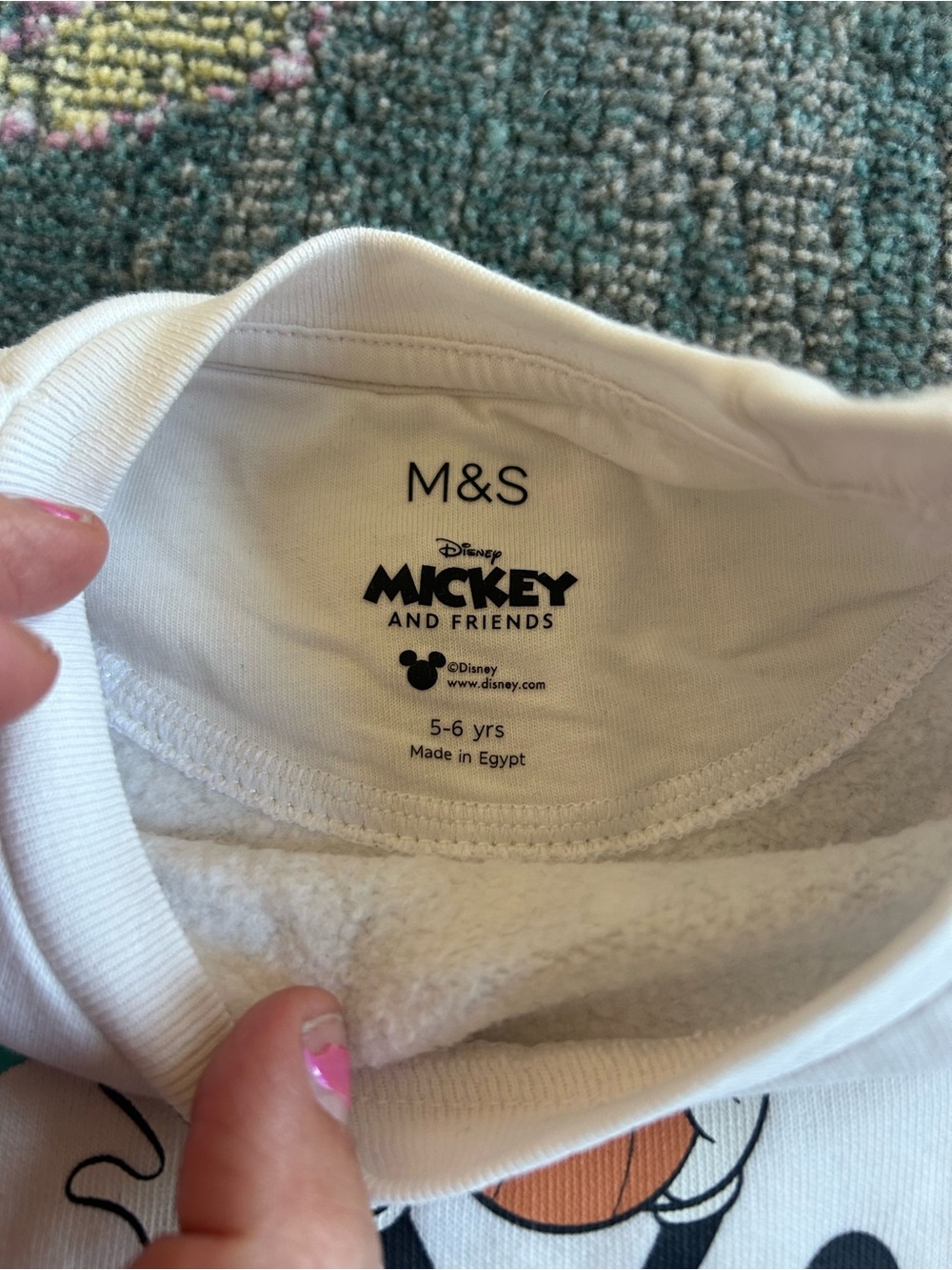 Disney White Kids Sweatshirt with Mickey & Friends Basketball Graphic - Picture 3 of 5